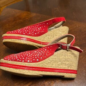 Women’s red wedge heels Azura made in Italy